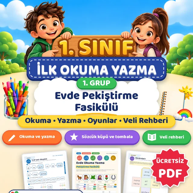 1. Sınıf İlk Okuma Yazma 1. Grup Sesler Evde Pekiştirme Fasikülü